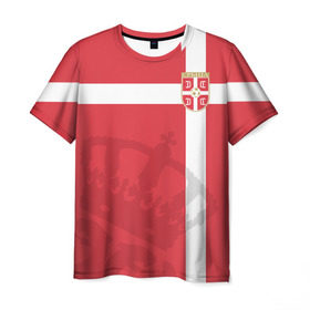Мужская футболка 3D с принтом Сербия, форма , 100% полиэфир | прямой крой, круглый вырез горловины, длина до линии бедер | fc | сербия | спорт | спортивные | фк | футбол | футбольный клуб