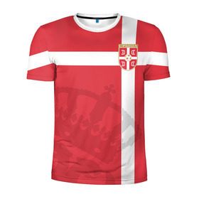 Мужская футболка 3D спортивная с принтом Сербия, форма , 100% полиэстер с улучшенными характеристиками | приталенный силуэт, круглая горловина, широкие плечи, сужается к линии бедра | fc | сербия | спорт | спортивные | фк | футбол | футбольный клуб