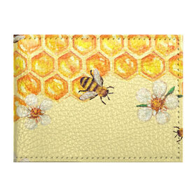 Обложка для студенческого билета с принтом Любители меда , натуральная кожа | Размер: 11*8 см; Печать на всей внешней стороне | крылья | мед | насекомое | полет | природа | пчелы | улей | цветное | яркое