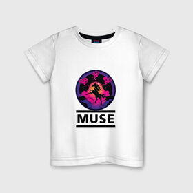 Детская футболка хлопок с принтом Muse , 100% хлопок | круглый вырез горловины, полуприлегающий силуэт, длина до линии бедер | 