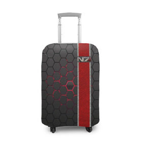 Чехол для чемодана 3D с принтом N7 , 86% полиэфир, 14% спандекс | двустороннее нанесение принта, прорези для ручек и колес | n7 | броня | игры | костюм | логотип