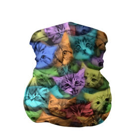 Бандана-труба 3D с принтом Разноцветные коты , 100% полиэстер, ткань с особыми свойствами — Activecool | плотность 150‒180 г/м2; хорошо тянется, но сохраняет форму | котенок | котик | котята | кошка | кошки | паттерн