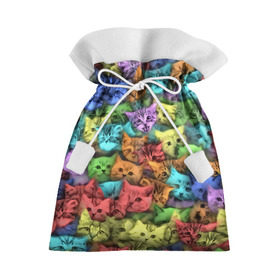 Подарочный 3D мешок с принтом Разноцветные коты , 100% полиэстер | Размер: 29*39 см | котенок | котик | котята | кошка | кошки | паттерн