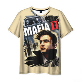 Мужская футболка 3D с принтом MAFIA 2 , 100% полиэфир | прямой крой, круглый вырез горловины, длина до линии бедер | gangster | gun | mafia | гангстер | игра | мафия | оружия | сша | чикаго