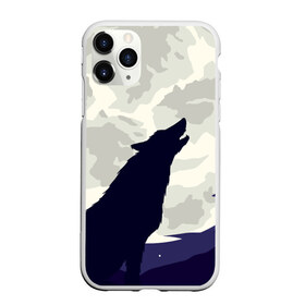 Чехол для iPhone 11 Pro матовый с принтом Ночной житель , Силикон |  | Тематика изображения на принте: волк | дикая | дикий | животное | лес | луна | ночь | собака | тьма