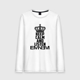 Мужской лонгслив хлопок с принтом Keep calm and listen Eminem , 100% хлопок |  | Тематика изображения на принте: eminem | hip hop | hiphop | mc | rap | брюс | еменем | еминем | маршалл | мс | мэтерс | реп | репер | рэп | рэпер | хип | хипхоп | хоп | эменем | эминем