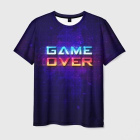 Мужская футболка 3D с принтом Game Over , 100% полиэфир | прямой крой, круглый вырез горловины, длина до линии бедер | Тематика изображения на принте: game | игра | игрок | карта | компьютерные игры | стратегия