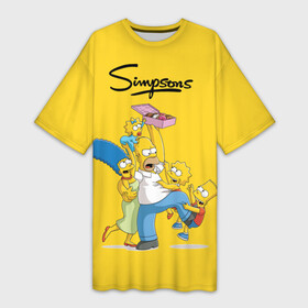 Платье-футболка 3D с принтом Симпсоны ,  |  | пончики | семья | симпсоны