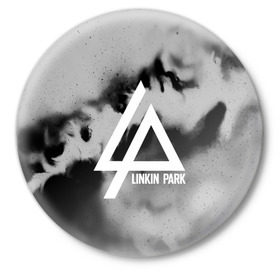 Значок с принтом LINKIN PARK GRAY ABSTRACT ROCK ,  металл | круглая форма, металлическая застежка в виде булавки | linkin park | logo | music | pop | rock | альтернатива | металл | музыка | музыкальный | поп | рок | честер беннингтон