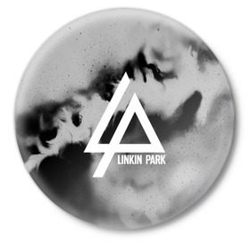 Значок с принтом LINKIN PARK GRAY ABSTRACT ROCK ,  металл | круглая форма, металлическая застежка в виде булавки | Тематика изображения на принте: linkin park | logo | music | pop | rock | альтернатива | металл | музыка | музыкальный | поп | рок | честер беннингтон