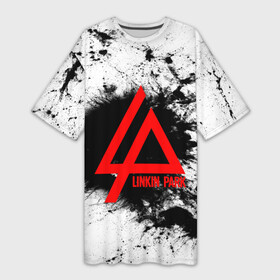 Платье-футболка 3D с принтом LINKIN PARK SPRAY GRAY ,  |  | linkin park | logo | music | pop | rock | альтернатива | металл | музыка | музыкальный | поп | рок | честер беннингтон