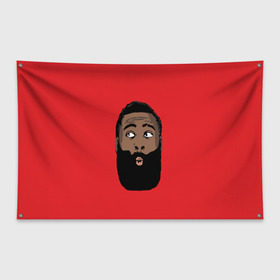 Флаг-баннер с принтом James Harden , 100% полиэстер | размер 67 х 109 см, плотность ткани — 95 г/м2; по краям флага есть четыре люверса для крепления | 13 | fear the beard | houston rockets | mvp | nba | баскетбол | джеймс харден | нба | хьюстон рокетс