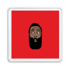 Магнит 55*55 с принтом James Harden , Пластик | Размер: 65*65 мм; Размер печати: 55*55 мм | 13 | fear the beard | houston rockets | mvp | nba | баскетбол | джеймс харден | нба | хьюстон рокетс