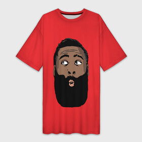 Платье-футболка 3D с принтом James Harden ,  |  | 13 | fear the beard | houston rockets | mvp | nba | баскетбол | джеймс харден | нба | хьюстон рокетс