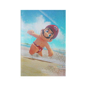 Обложка для паспорта матовая кожа с принтом Super Mario Odyssey , натуральная матовая кожа | размер 19,3 х 13,7 см; прозрачные пластиковые крепления | nintendo | super mario odyssey | марио | нинтендо