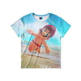 Детская футболка 3D с принтом Super Mario Odyssey , 100% гипоаллергенный полиэфир | прямой крой, круглый вырез горловины, длина до линии бедер, чуть спущенное плечо, ткань немного тянется | Тематика изображения на принте: nintendo | super mario odyssey | марио | нинтендо