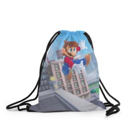 Рюкзак-мешок 3D с принтом Марио , 100% полиэстер | плотность ткани — 200 г/м2, размер — 35 х 45 см; лямки — толстые шнурки, застежка на шнуровке, без карманов и подкладки | 