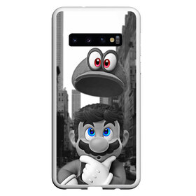 Чехол для Samsung Galaxy S10 с принтом Super Mario Odyssey , Силикон | Область печати: задняя сторона чехла, без боковых панелей | nintendo | super mario odyssey | марио | нинтендо