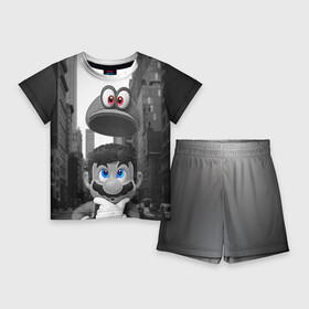 Детский костюм с шортами 3D с принтом Super Mario Odyssey ,  |  | nintendo | super mario odyssey | марио | нинтендо