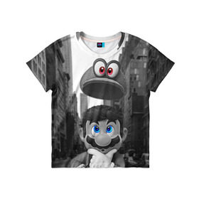 Детская футболка 3D с принтом Super Mario Odyssey , 100% гипоаллергенный полиэфир | прямой крой, круглый вырез горловины, длина до линии бедер, чуть спущенное плечо, ткань немного тянется | nintendo | super mario odyssey | марио | нинтендо
