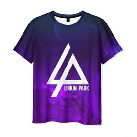 Мужская футболка 3D с принтом LINKIN PARK SPACE COLOR 2018 , 100% полиэфир | прямой крой, круглый вырез горловины, длина до линии бедер | linkin park | logo | music | pop | rock | альтернатива | металл | музыка | музыкальный | поп | рок | честер беннингтон