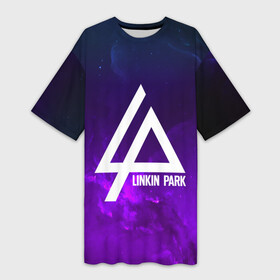 Платье-футболка 3D с принтом LINKIN PARK SPACE COLOR 2018 ,  |  | linkin park | logo | music | pop | rock | альтернатива | металл | музыка | музыкальный | поп | рок | честер беннингтон