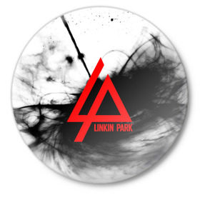 Значок с принтом LINKIN PARK GRAY SMOKE MUSIC ,  металл | круглая форма, металлическая застежка в виде булавки | linkin park | logo | music | pop | rock | альтернатива | металл | музыка | музыкальный | поп | рок | честер беннингтон