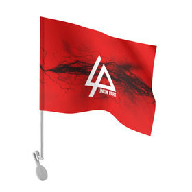 Флаг для автомобиля с принтом LINKIN PARK lightning red , 100% полиэстер | Размер: 30*21 см | linkin park | logo | music | pop | rock | альтернатива | металл | музыка | музыкальный | поп | рок | честер беннингтон