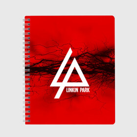 Тетрадь с принтом LINKIN PARK lightning red , 100% бумага | 48 листов, плотность листов — 60 г/м2, плотность картонной обложки — 250 г/м2. Листы скреплены сбоку удобной пружинной спиралью. Уголки страниц и обложки скругленные. Цвет линий — светло-серый
 | linkin park | logo | music | pop | rock | альтернатива | металл | музыка | музыкальный | поп | рок | честер беннингтон