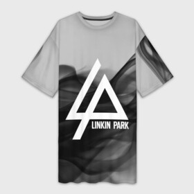 Платье-футболка 3D с принтом LINKIN PARK SMOKE GRAY 2018 ,  |  | linkin park | logo | music | pop | rock | альтернатива | металл | музыка | музыкальный | поп | рок | честер беннингтон