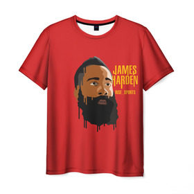 Мужская футболка 3D с принтом James Harden , 100% полиэфир | прямой крой, круглый вырез горловины, длина до линии бедер | Тематика изображения на принте: fear the beard | houston rockets | nba | rise sports | баскетбол | джеймс харден | нба | хьюстон рокетс