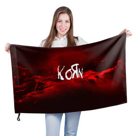 Флаг 3D с принтом KORN(MUSIC ABSTRACT SYLE) , 100% полиэстер | плотность ткани — 95 г/м2, размер — 67 х 109 см. Принт наносится с одной стороны | korn | logo | music | pop | rock | альтернатива | металл | музыка | музыкальный | поп | рок