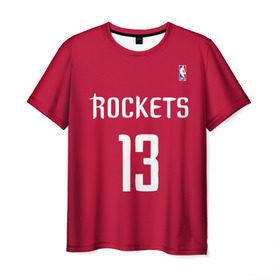 Мужская футболка 3D с принтом Houston Rockets , 100% полиэфир | прямой крой, круглый вырез горловины, длина до линии бедер | 13 | fear the beard | houston rockets | nba | rise sports | баскетбол | баскетбольная | джеймс харден | нба | номер | спортивная | форма | хьюстон рокетс