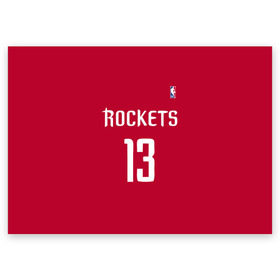 Поздравительная открытка с принтом Houston Rockets , 100% бумага | плотность бумаги 280 г/м2, матовая, на обратной стороне линовка и место для марки
 | 13 | fear the beard | houston rockets | nba | rise sports | баскетбол | баскетбольная | джеймс харден | нба | номер | спортивная | форма | хьюстон рокетс