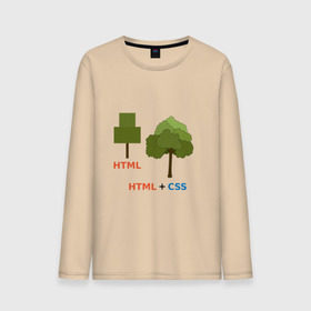 Мужской лонгслив хлопок с принтом Веб-дизайнеры html + css , 100% хлопок |  | css | html | веб дизайн | дерево | дизайн | программирование | программист