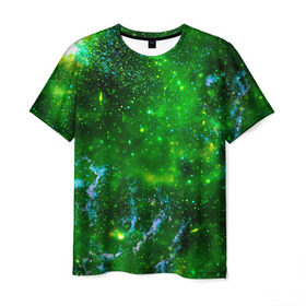 Мужская футболка 3D с принтом Кислотный космос , 100% полиэфир | прямой крой, круглый вырез горловины, длина до линии бедер | абстракция | кислотные цвета | космос