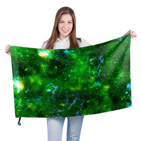 Флаг 3D с принтом Кислотный космос , 100% полиэстер | плотность ткани — 95 г/м2, размер — 67 х 109 см. Принт наносится с одной стороны | абстракция | кислотные цвета | космос