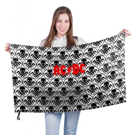 Флаг 3D с принтом AC DC , 100% полиэстер | плотность ткани — 95 г/м2, размер — 67 х 109 см. Принт наносится с одной стороны | 