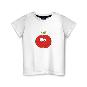 Детская футболка хлопок с принтом Smile apple , 100% хлопок | круглый вырез горловины, полуприлегающий силуэт, длина до линии бедер | apple | smile apple | улыбка | яблоко