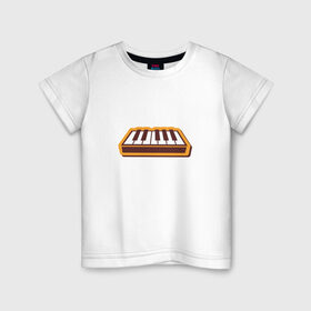 Детская футболка хлопок с принтом Клавиатура , 100% хлопок | круглый вырез горловины, полуприлегающий силуэт, длина до линии бедер | 