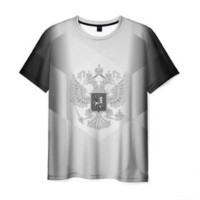 Мужская футболка 3D с принтом RUSSIA - Black Collection , 100% полиэфир | прямой крой, круглый вырез горловины, длина до линии бедер | russia | герб | двуглавый орел | россия | триколор
