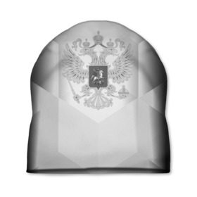 Шапка 3D с принтом RUSSIA - Black Collection , 100% полиэстер | универсальный размер, печать по всей поверхности изделия | Тематика изображения на принте: russia | герб | двуглавый орел | россия | триколор
