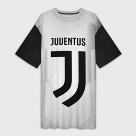 Платье-футболка 3D с принтом Juventus 2018 Original ,  |  | fly emirates | juventus | ronaldo | клуб | линии | мода | модные | мяч | реал мадрид | спорт | спортивные | стиль | футбол | футбольный клуб | экстрим | эмблема | ювентус