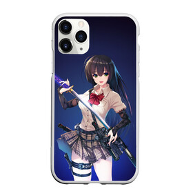 Чехол для iPhone 11 Pro матовый с принтом Anime girl , Силикон |  | anime | girl | japan | katana | samurai | sword | аниме | девушка | катана | меч | оружие | самурай | япония