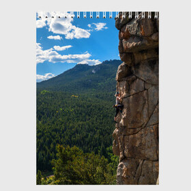 Скетчбук с принтом climbing , 100% бумага
 | 48 листов, плотность листов — 100 г/м2, плотность картонной обложки — 250 г/м2. Листы скреплены сверху удобной пружинной спиралью | adrenaline | extreme | hiking | mountaineering | mountains | risk | rock climb | rocks | sport | адреналин | альпинизм | высота | горы | риск | скалолазание | скалы | спорт | туризм | экстрим
