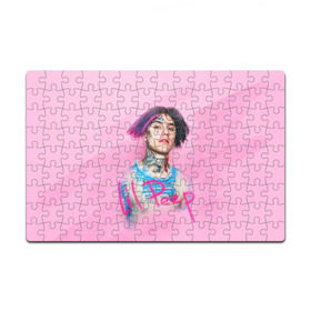Пазл магнитный 126 элементов с принтом Lil Pink , полимерный материал с магнитным слоем | 126 деталей, размер изделия —  180*270 мм | lil peep | rap | густав ор | лил пип | рэп