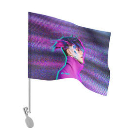 Флаг для автомобиля с принтом Glitch Peep , 100% полиэстер | Размер: 30*21 см | lil peep | rap | густав ор | лил пип | рэп