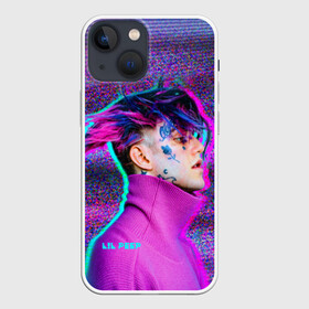 Чехол для iPhone 13 mini с принтом Glitch Peep ,  |  | Тематика изображения на принте: lil peep | rap | густав ор | лил пип | рэп