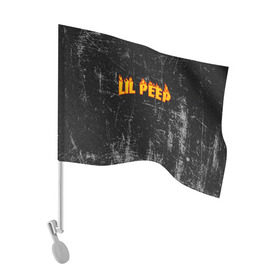 Флаг для автомобиля с принтом Lil Fire Peep , 100% полиэстер | Размер: 30*21 см | lil peep | rap | густав ор | лил пип | рэп