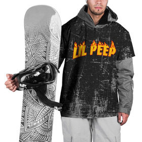Накидка на куртку 3D с принтом Lil Fire Peep , 100% полиэстер |  | lil peep | rap | густав ор | лил пип | рэп